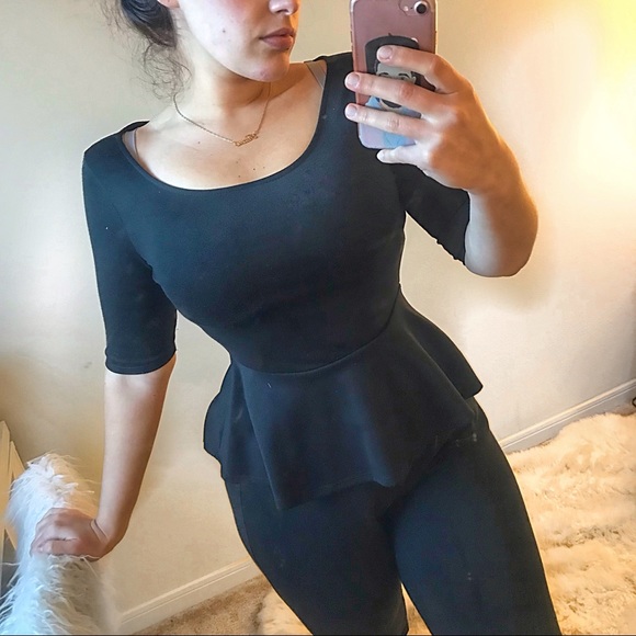 Tops - Black peplum top